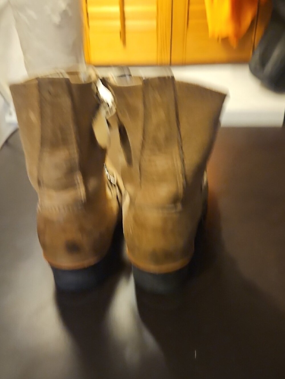 Frye Tan Leather Harness Ankle Boots - Picture 6 of 7